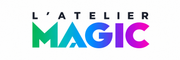 L’Atelier Magic — logo dégradé vert, bleu, violet et magenta