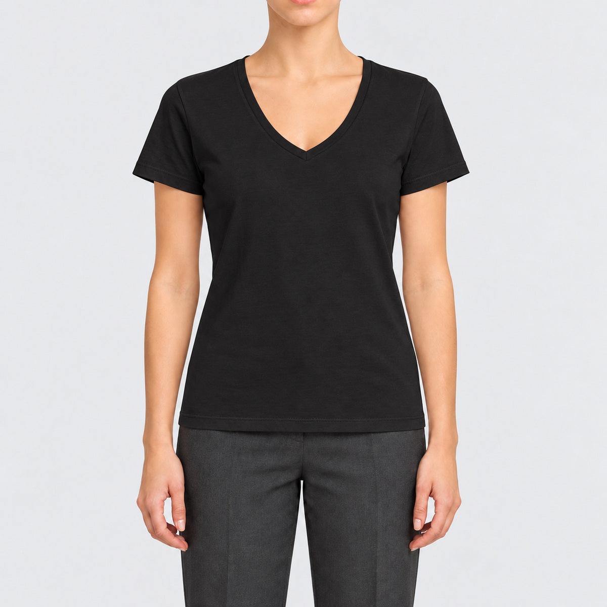 MONACO - T-SHIRT FEMME COL V 150GR