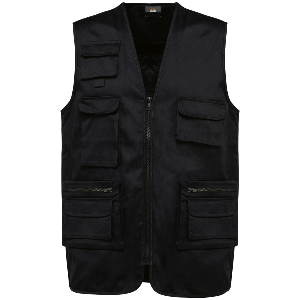 WK609  - Gilet polycoton multipoches doublé unisexe personnalisé​ Homme Femme