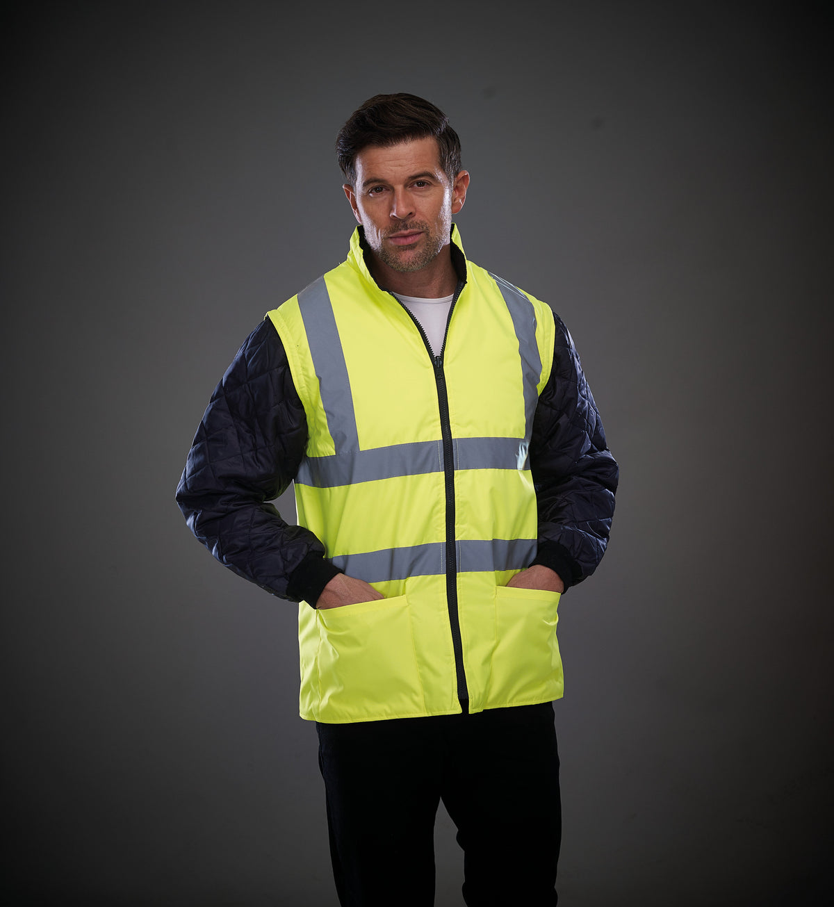 YHV007 - Veste Matelassée Haut Visibilité Avec Manches Détachables