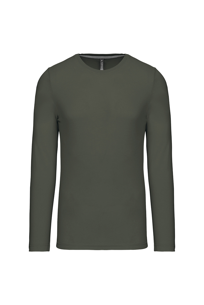 K359 - T-shirt homme à manches longues et col ras du cou