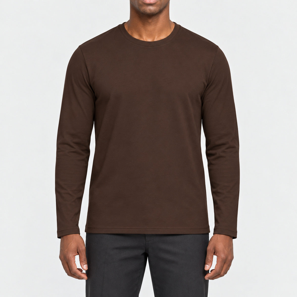 K359 - T-shirt homme à manches longues et col ras du cou