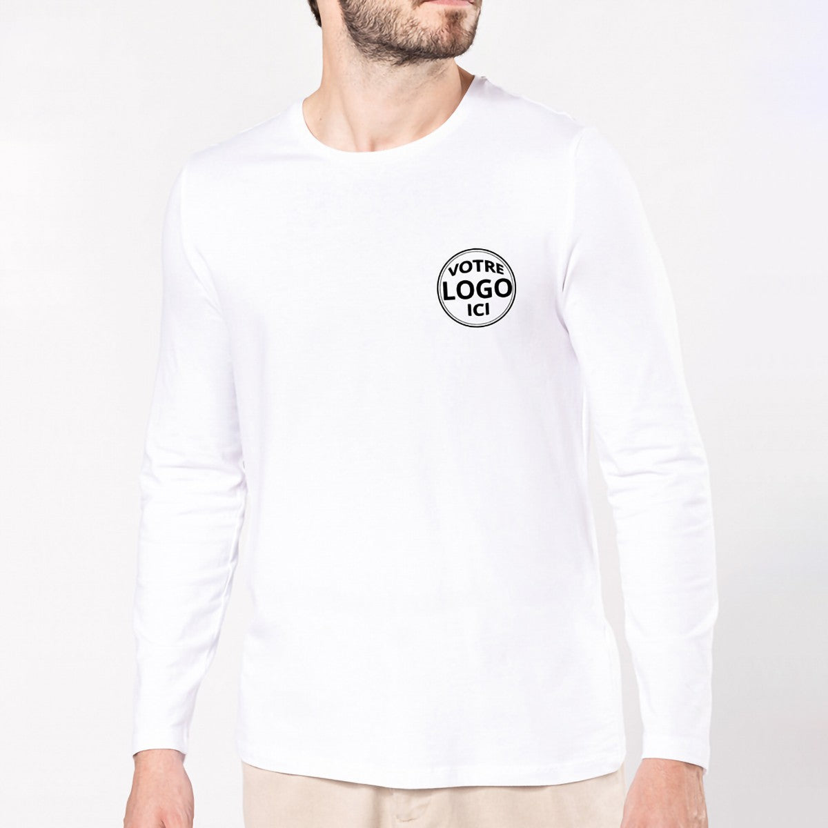K3016 - T-shirt col rond manches longues homme