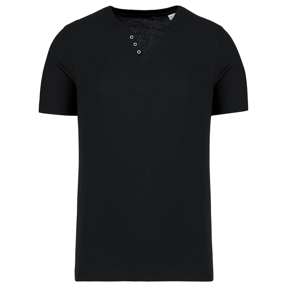 KNS302 - T-shirt écoresponsable henley manches courtes homme