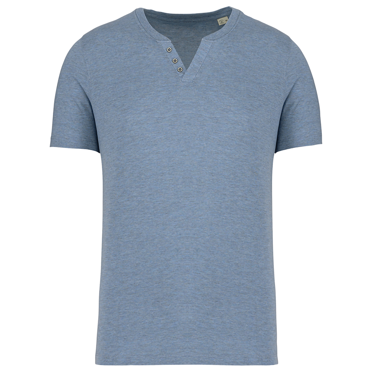 KNS302 - T-shirt écoresponsable henley manches courtes homme