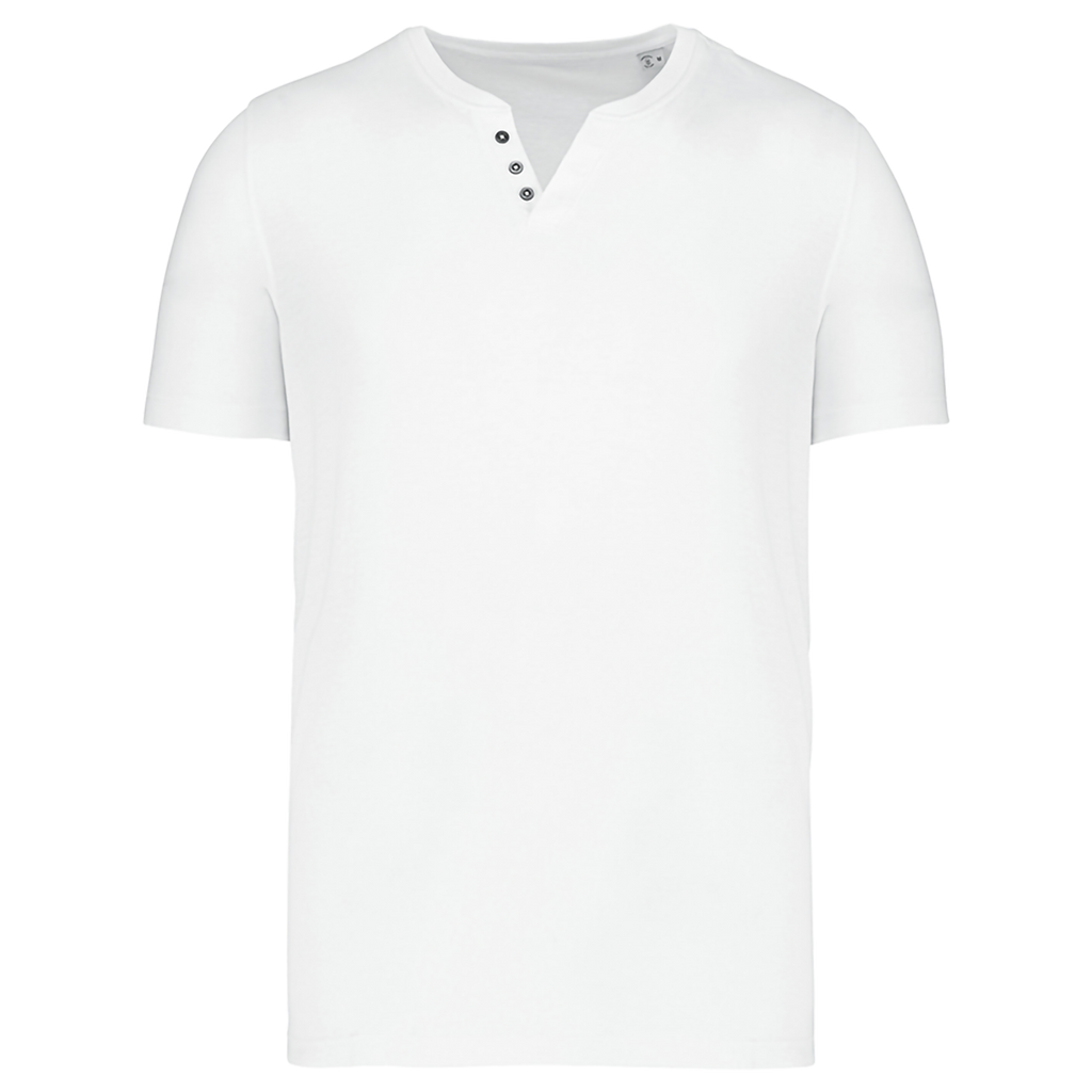 KNS302 - T-shirt écoresponsable henley manches courtes homme