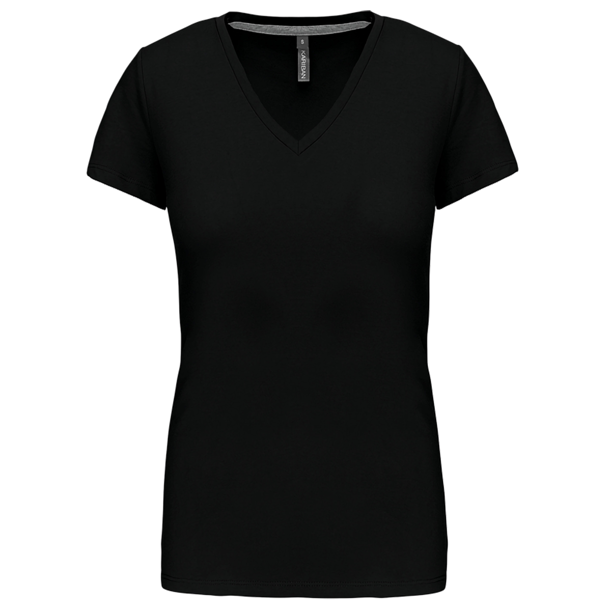 K381 - T-shirt col V manches courtes femme
