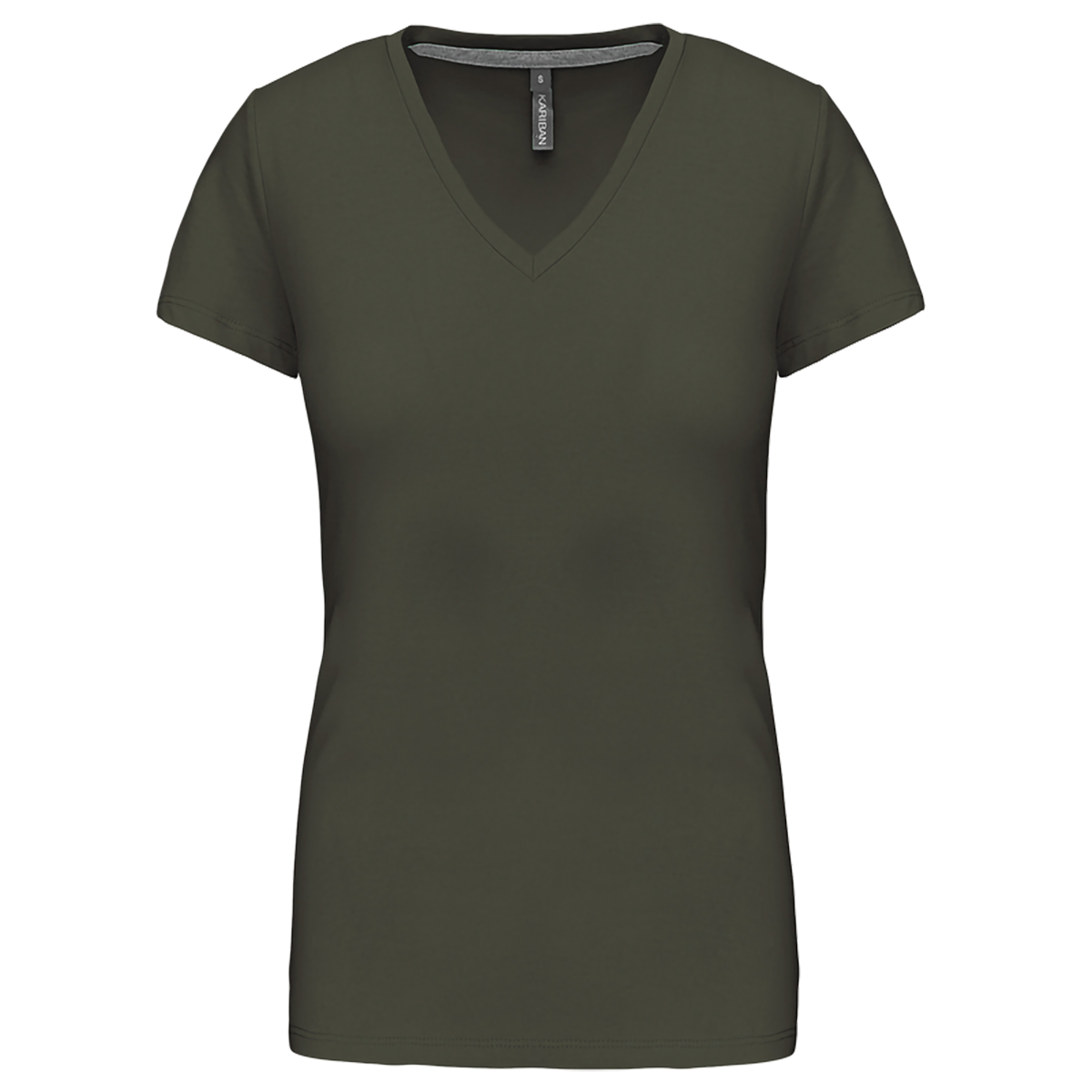 K381 - T-shirt col V manches courtes femme