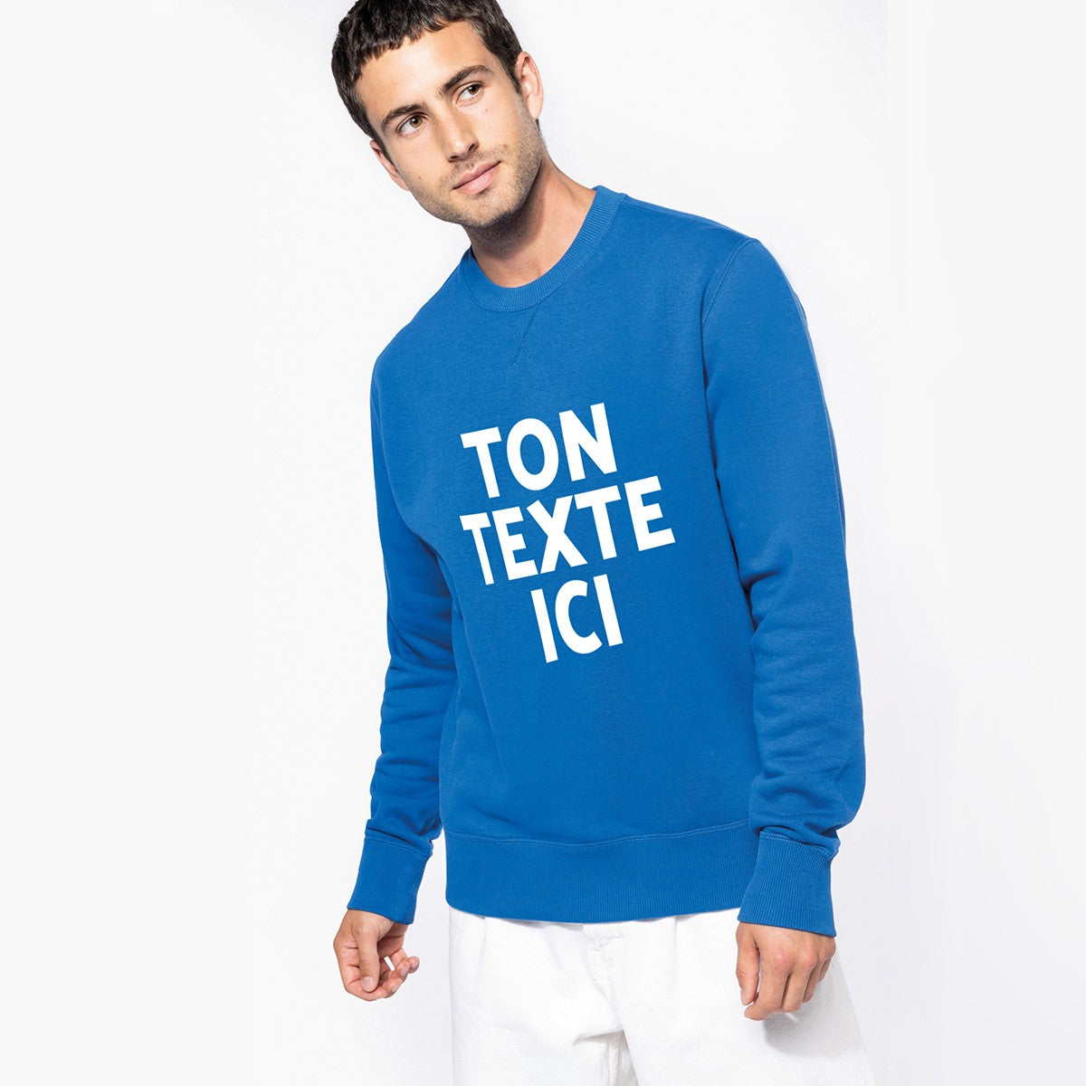 K442 - Sweat-shirt col rond personnalisé Homme Femme unisexe