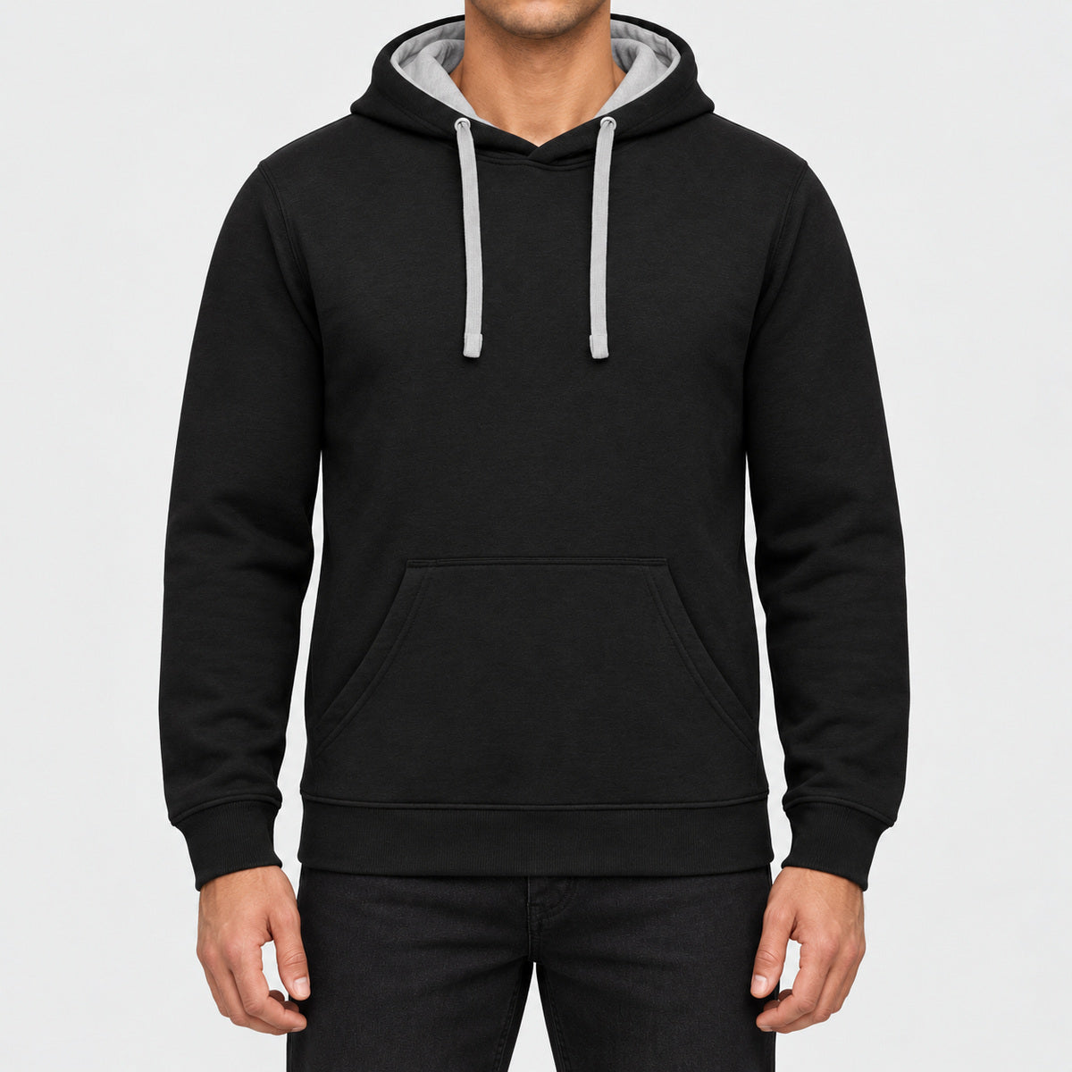 K446 - Sweat-shirt capuche contrastée homme