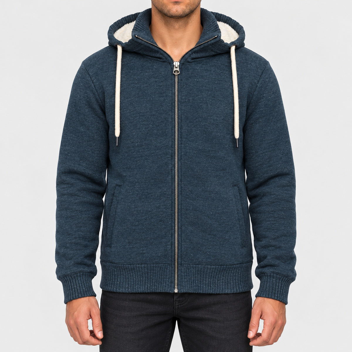 KV2312 - Veste vintage molleton doublée sherpa homme