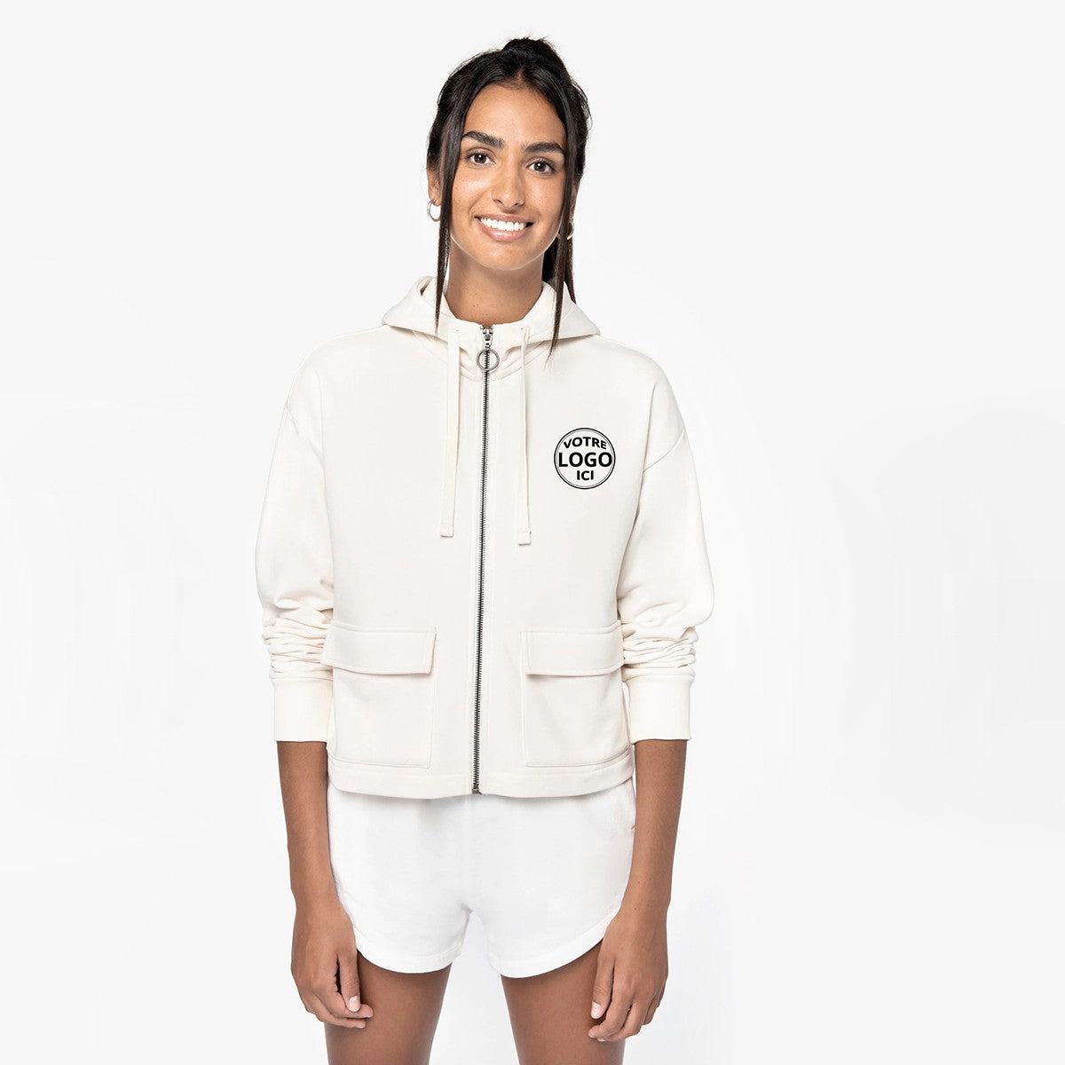 NS409 - Sweat-shirt écoresponsable zippée à capuche French Terry femme