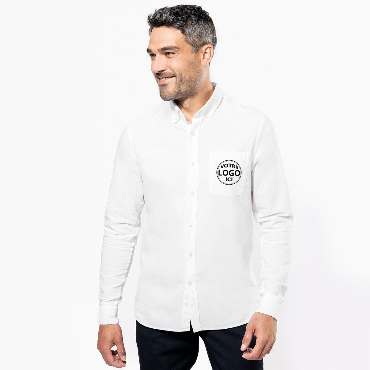 K516 - Chemise Oxford lavée manches longues