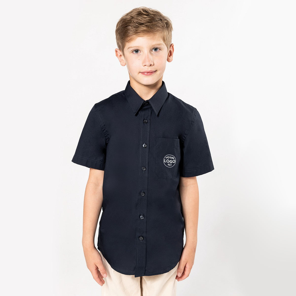 K520 - Chemise popeline manches courtes enfant