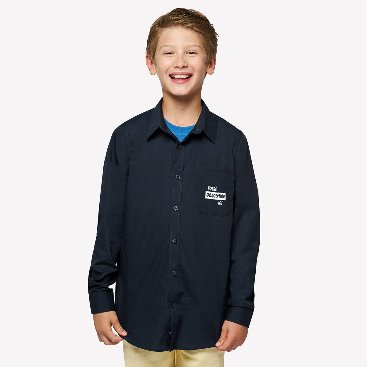 K521 - Chemise popeline manches longues enfant