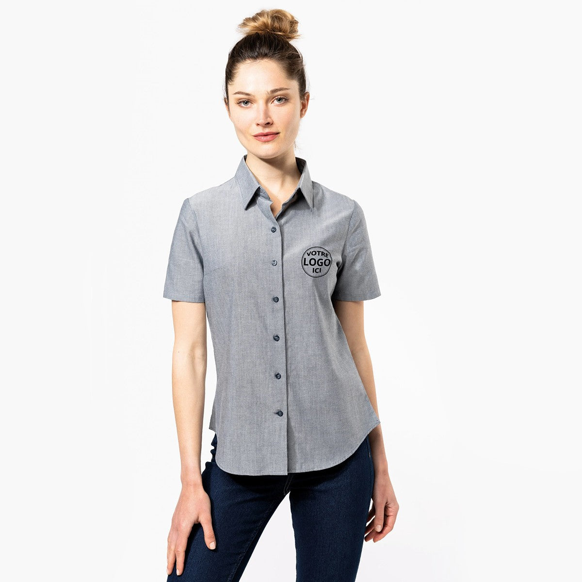 K536 - Chemise Oxford manches courtes femme