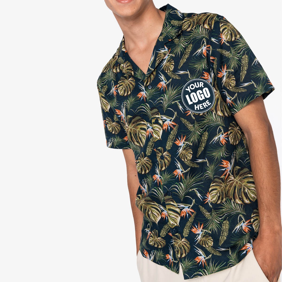 NS529 - Chemise écoresponsable imprimé hawaïen homme