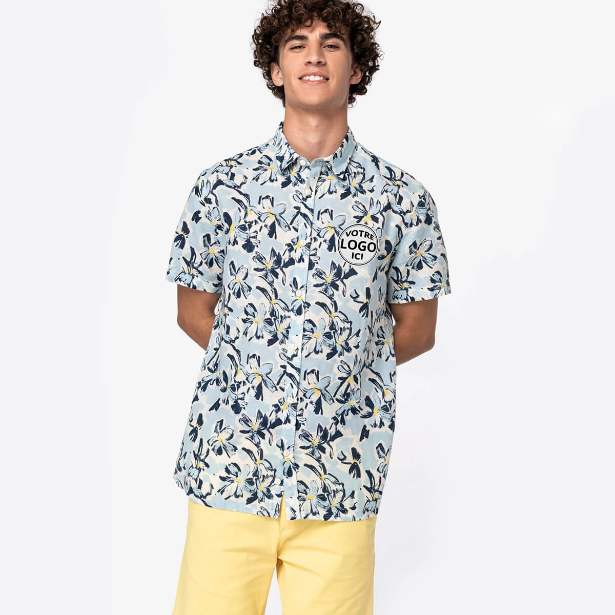NS530 - Chemise écoresponsable imprimé végétal homme