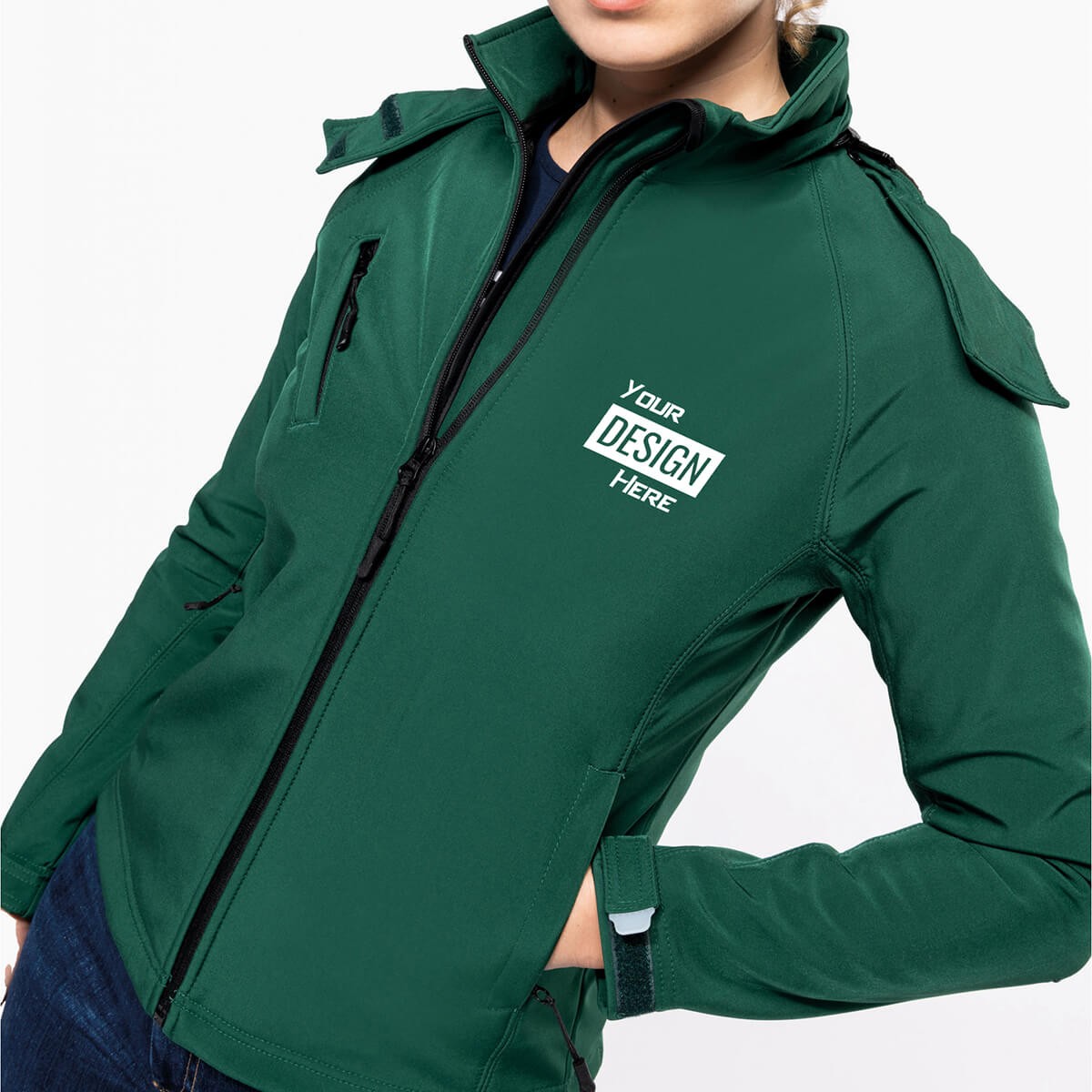 K414 - Veste softshell à capuche amovible femme