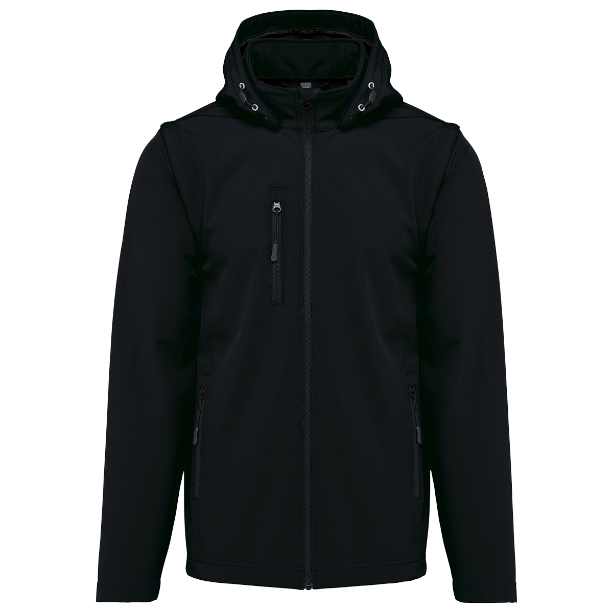K422 - Veste Softshell 3 couches à capuche avec manches amovibles personnalisée homme femme unisexe
