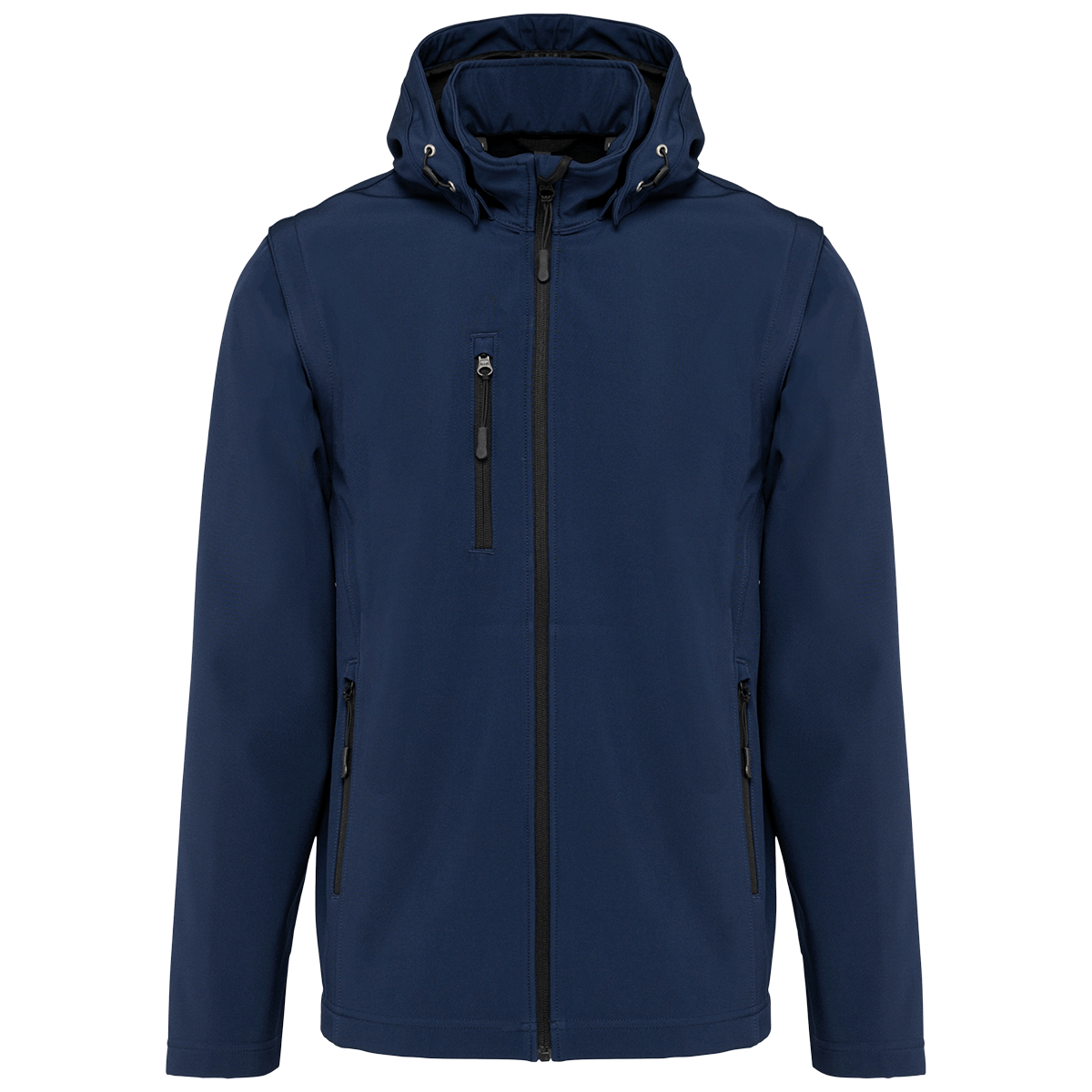 K422 - Veste Softshell 3 couches à capuche avec manches amovibles personnalisée homme femme unisexe