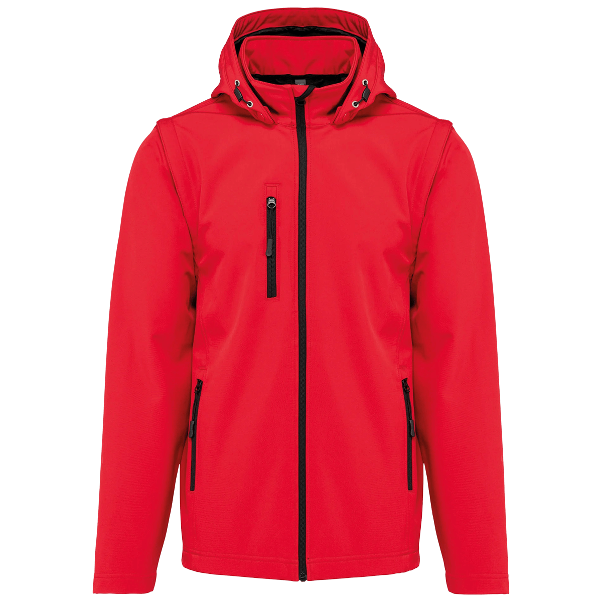 K422 - Veste Softshell 3 couches à capuche avec manches amovibles personnalisée homme femme unisexe