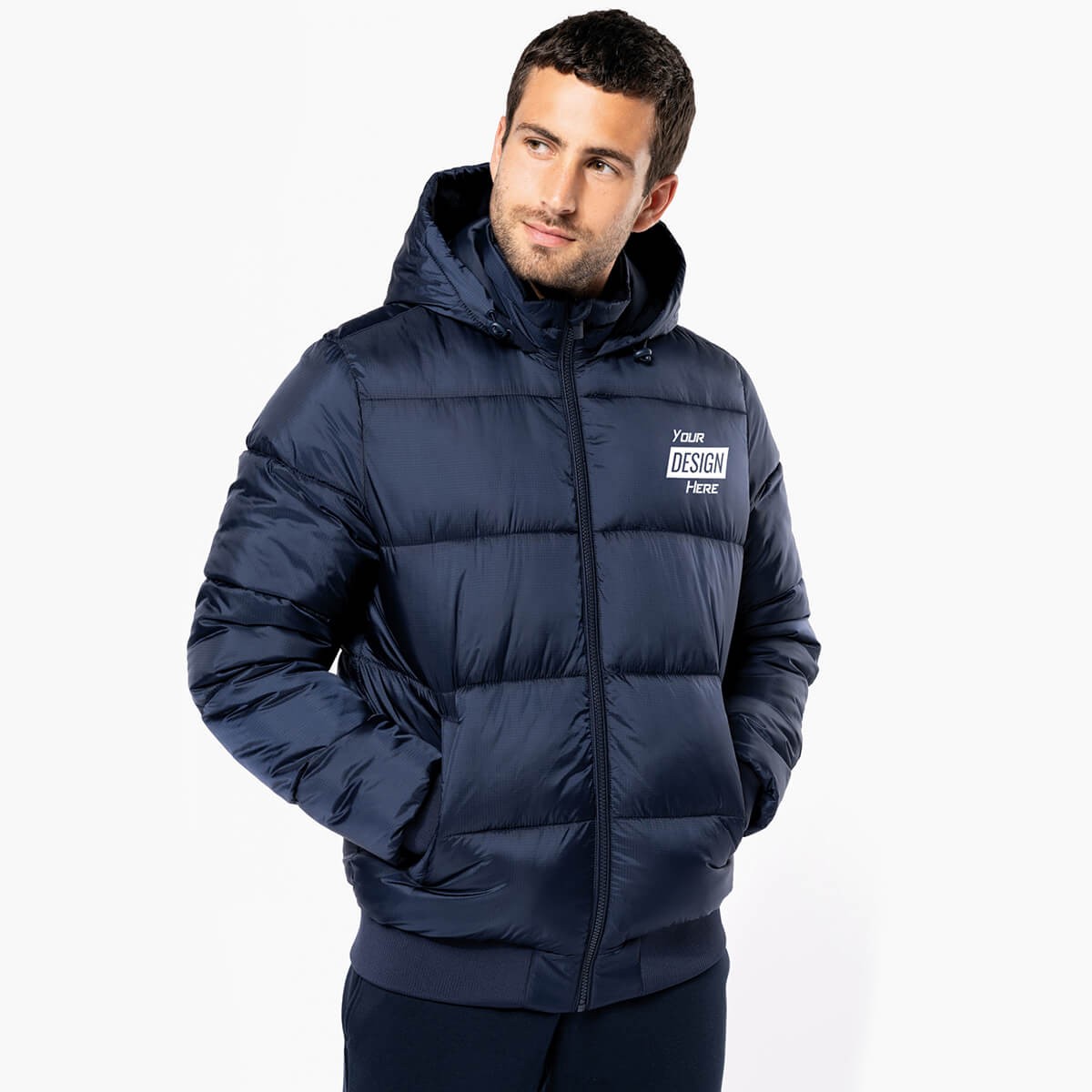K6166 - Veste unisexe ripstop recyclée à capuche personnalisée homme femme