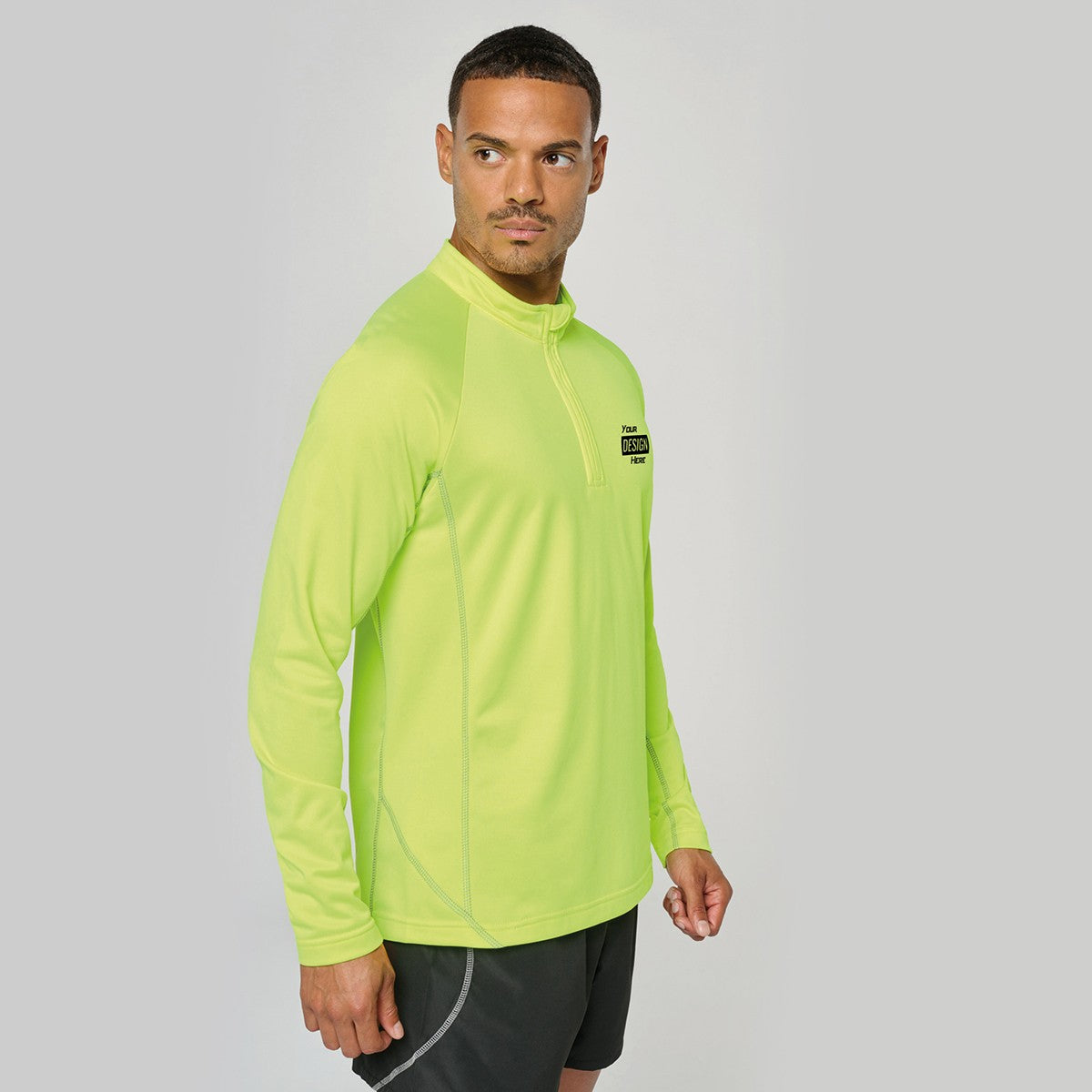 PA335 - Haut de sport manches longues ¼ zip homme