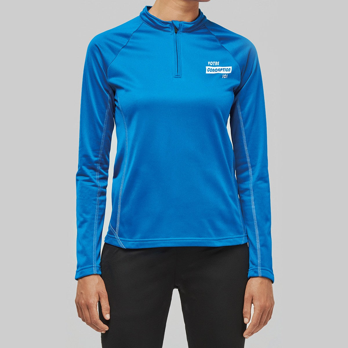 PA336 - Haut de sport manches longues ¼ zip femme