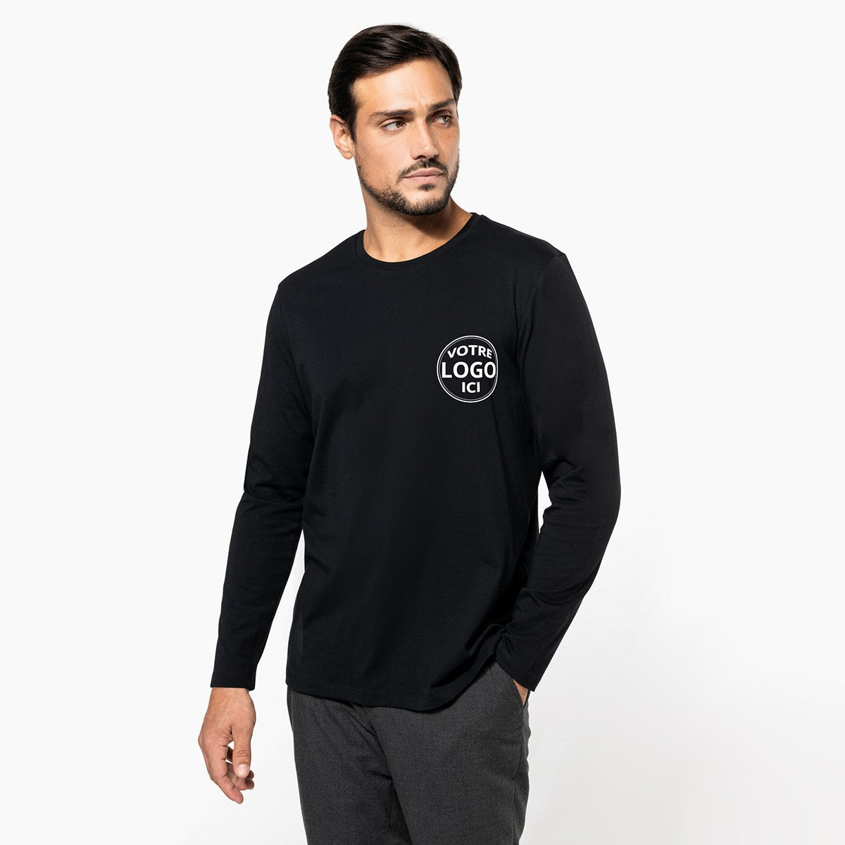 PK302 - T-shirt Supima® col rond manches longues homme