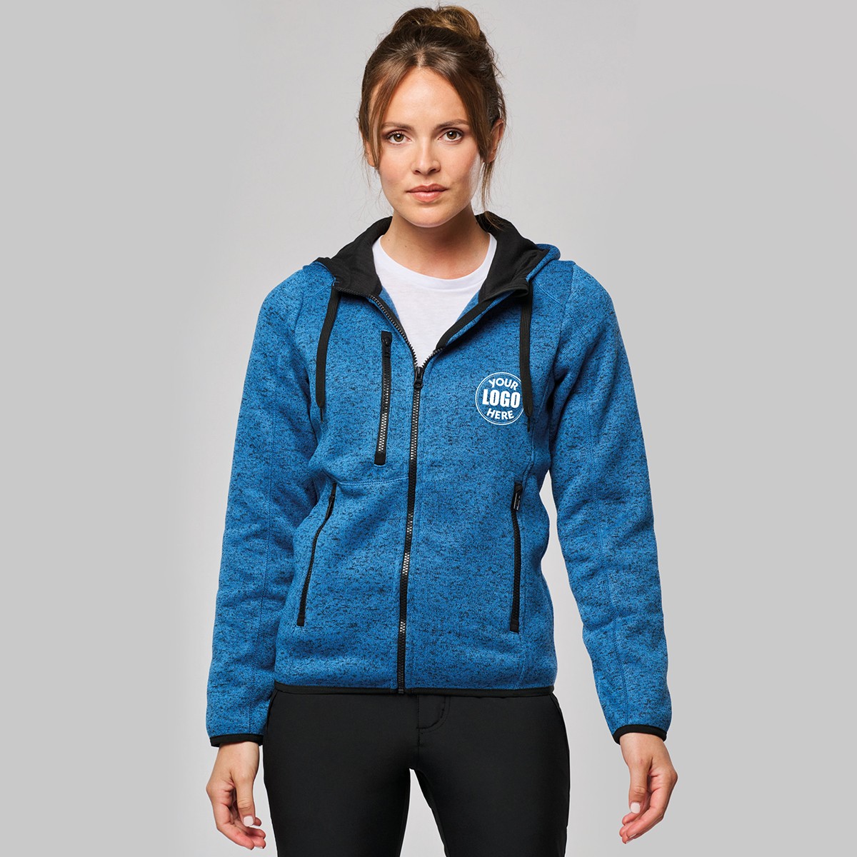 PA366 - Veste à capuche chinée femme
