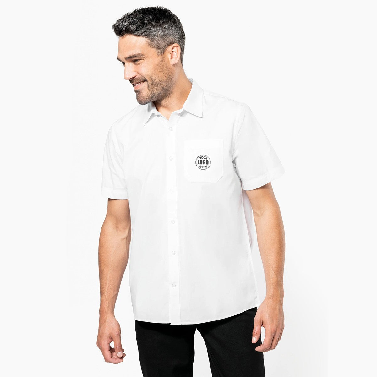K543 - Chemise popeline manches courtes