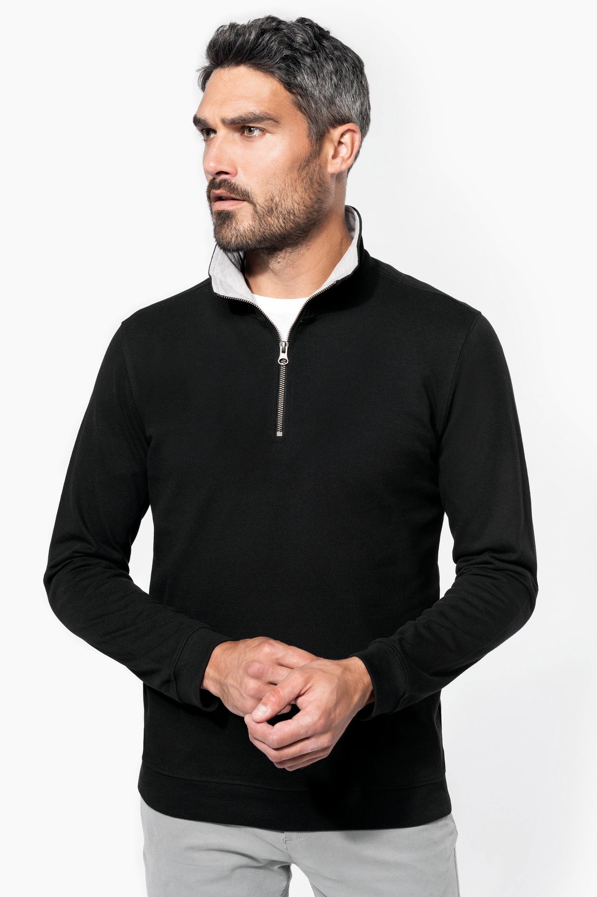 K206 - Trucker  sweat-shirt piqué col zippé homme
