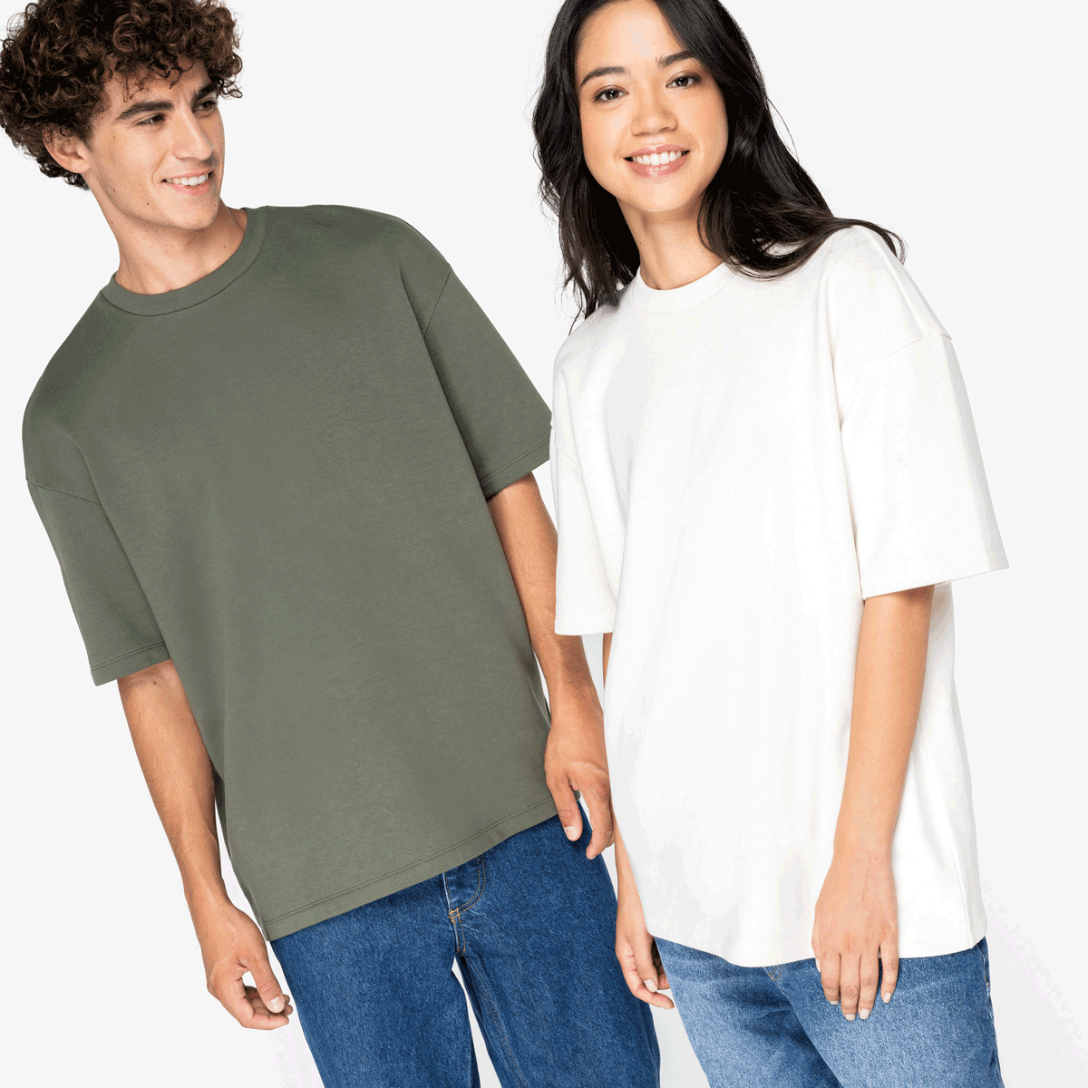 NS308 - Tee shirt écoresponsable oversize French Terry homme femme personnalisé unisexe