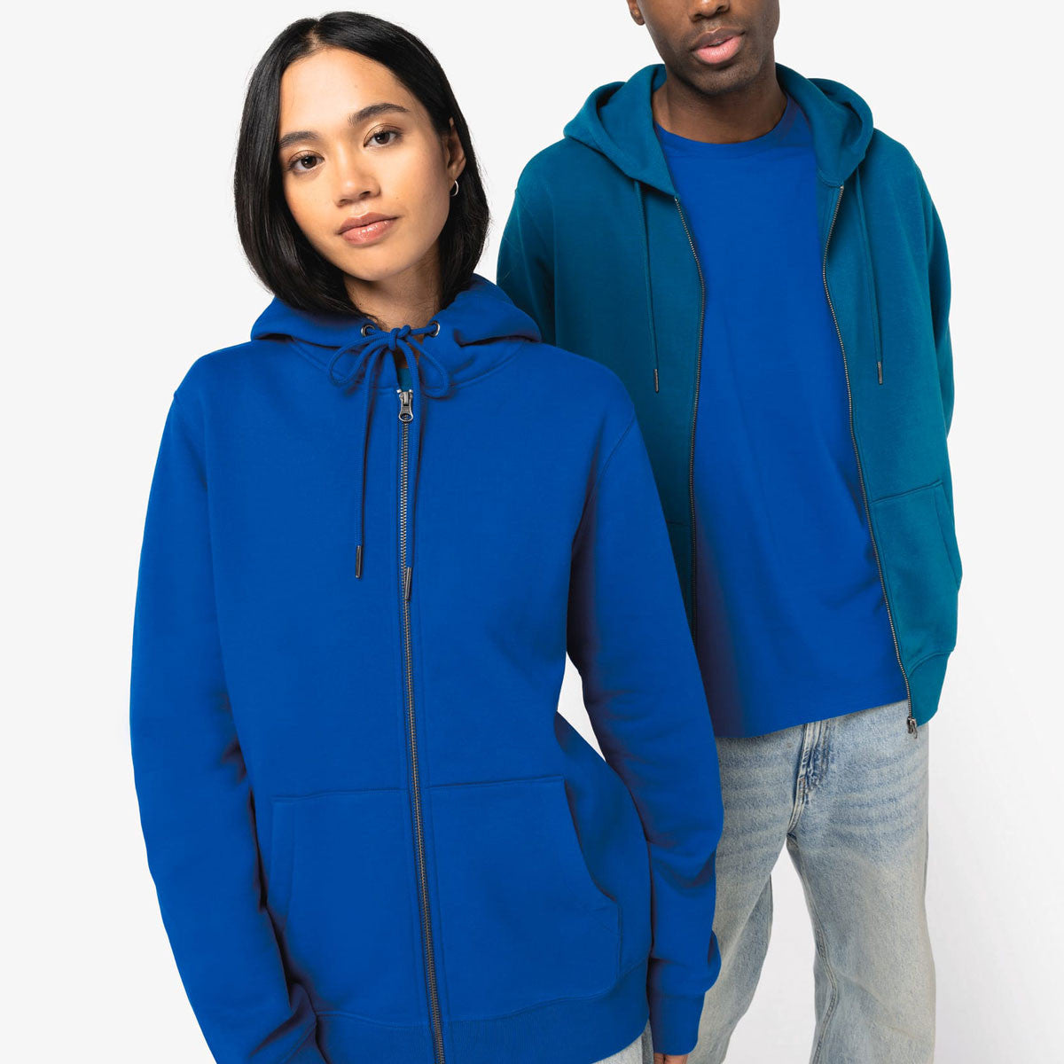NS402 - Sweat shirt Écoresponsable Zippé à Capuche Unisexe Homme Femme personnalisé​