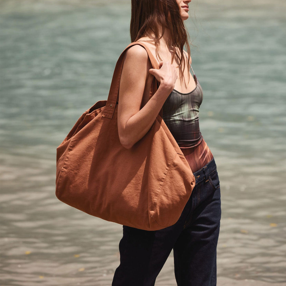 KI3208 - Sac de shopping en coton délavé
