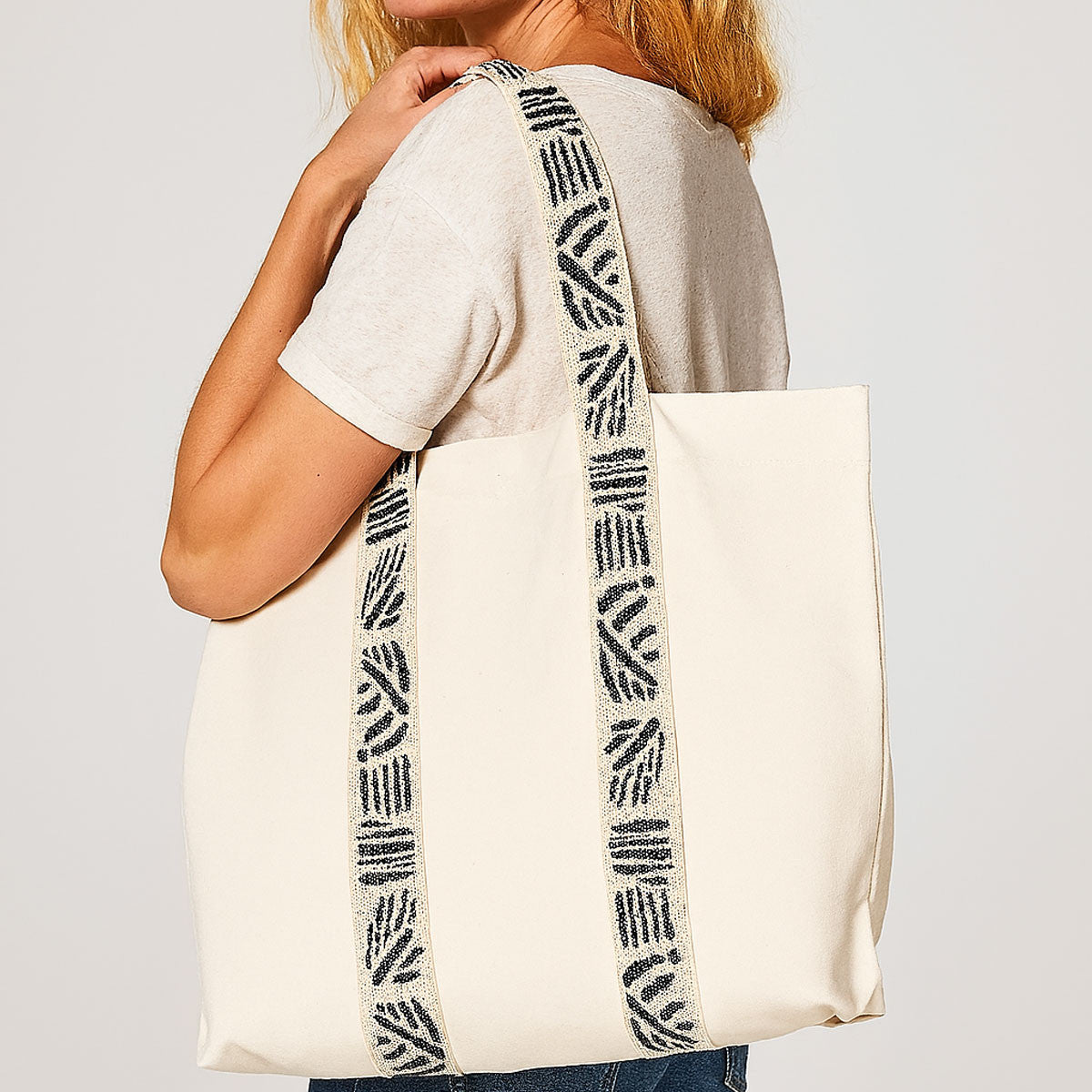 KINS114 - Grand sac shopping recyclé à soufflet 285 g/m²