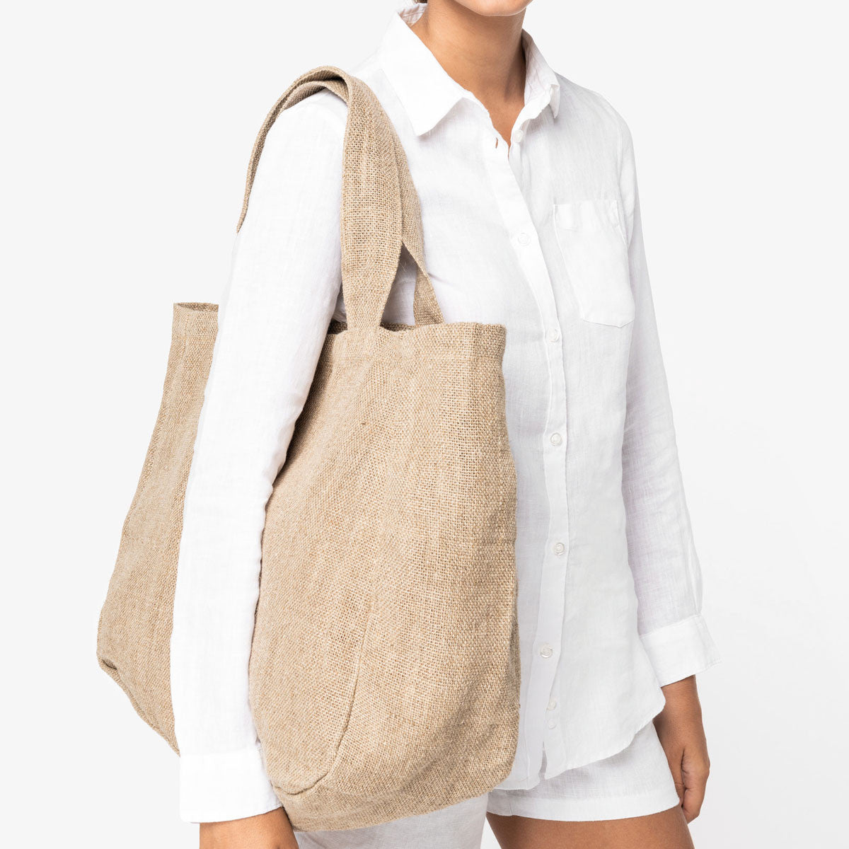 SP132 - Grand sac shopping en toile de jute naturelle 465 g/m²