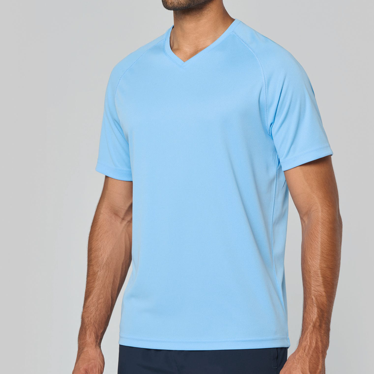 PA476 - T-shirt de sport technique col v homme femme personnalisé polyester pas cher