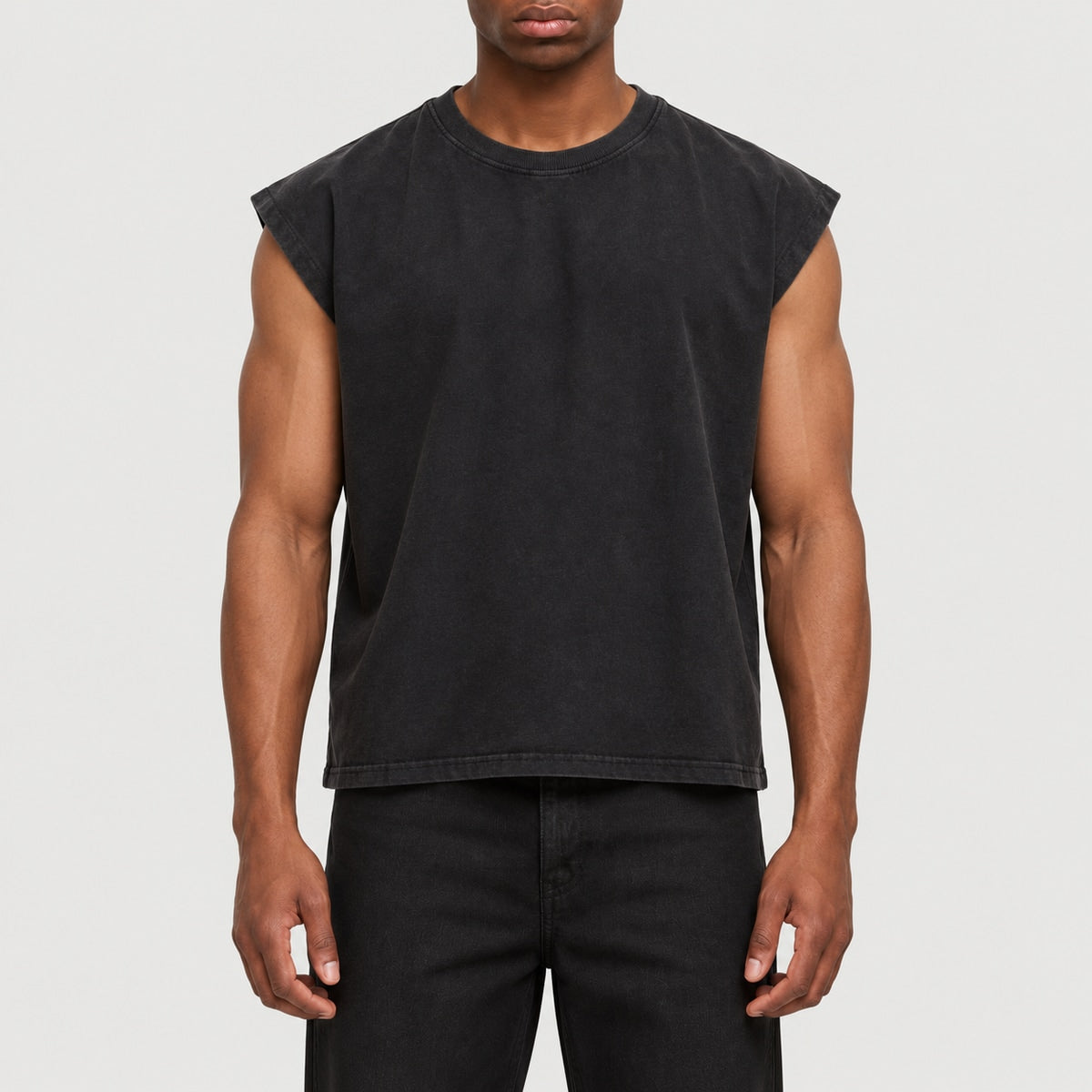 BY436 T-shirt vintage court sans manches — BUILD YOUR BRAND