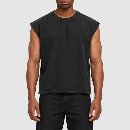 BY436 T-shirt vintage court sans manches — BUILD YOUR BRAND