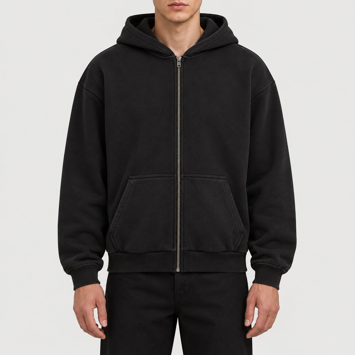 BY295 Sweat zippé à capuche lourd vintage — BUILD YOUR BRAND