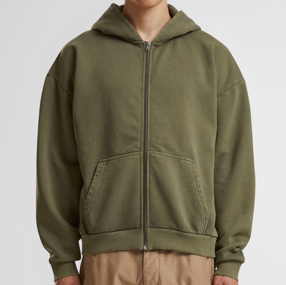 BY295 Sweat zippé à capuche lourd vintage — BUILD YOUR BRAND