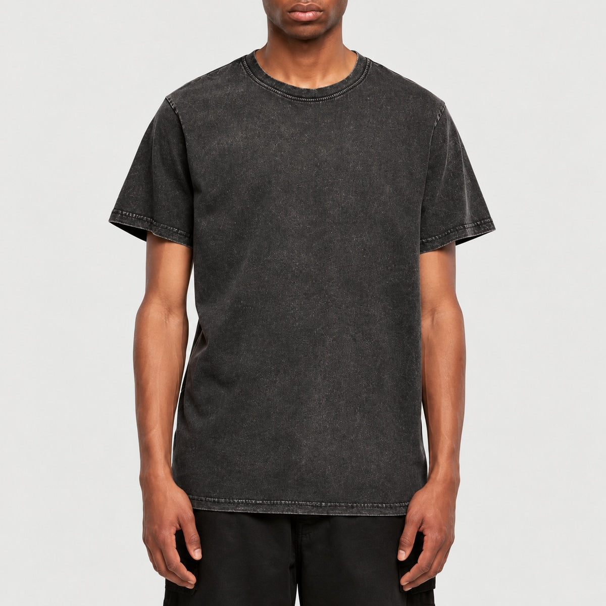 BY190 T-shirt col rond délavé à l’acide — BUILD YOUR BRAND
