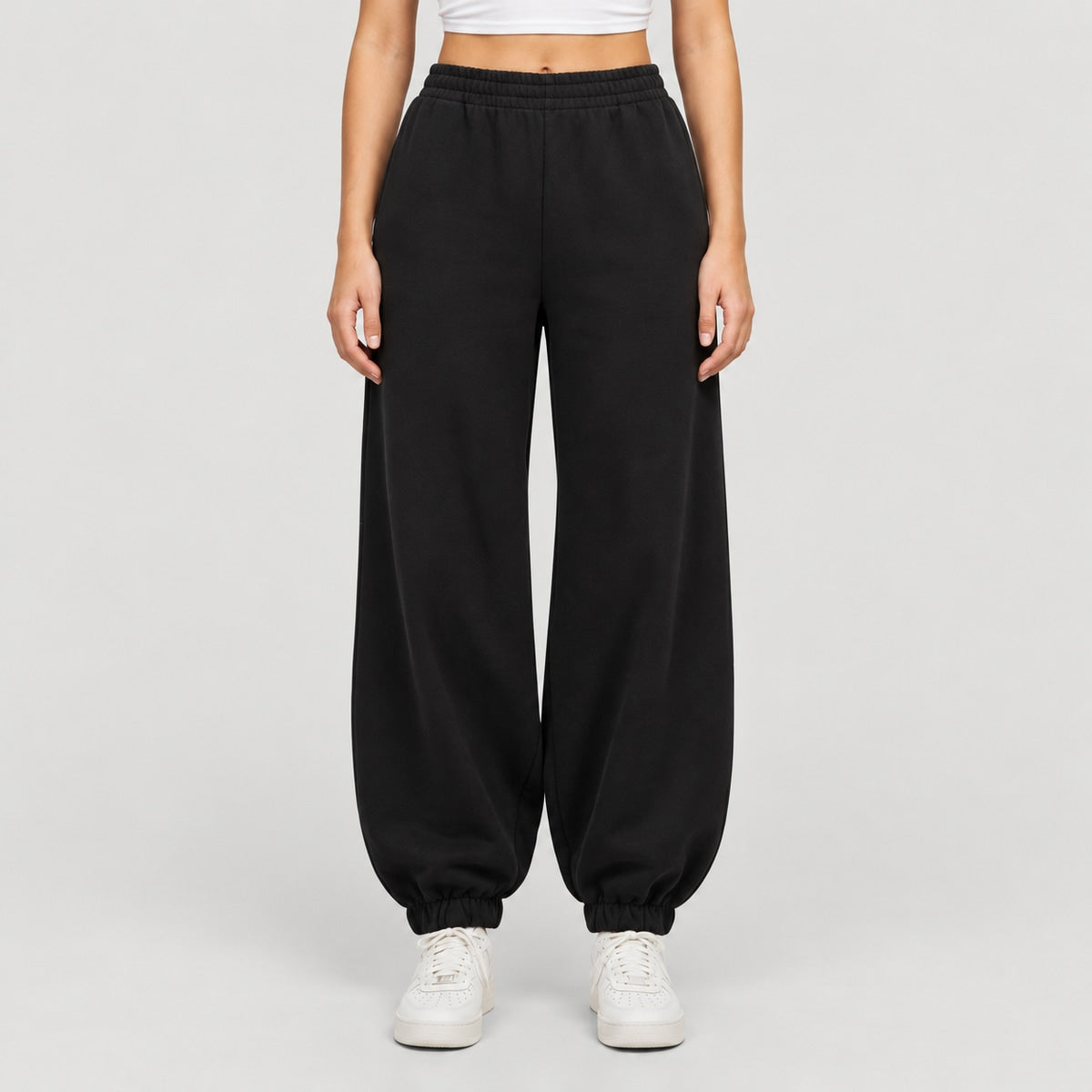 BY265 Jogging femme taille haute ballon — BUILD YOUR BRAND